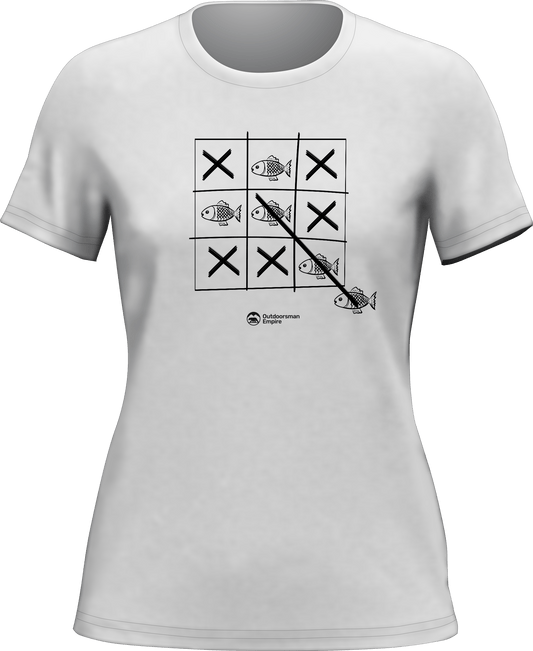 Outdoorzees Fish Tick Tack Toe T-Shirt for Women
