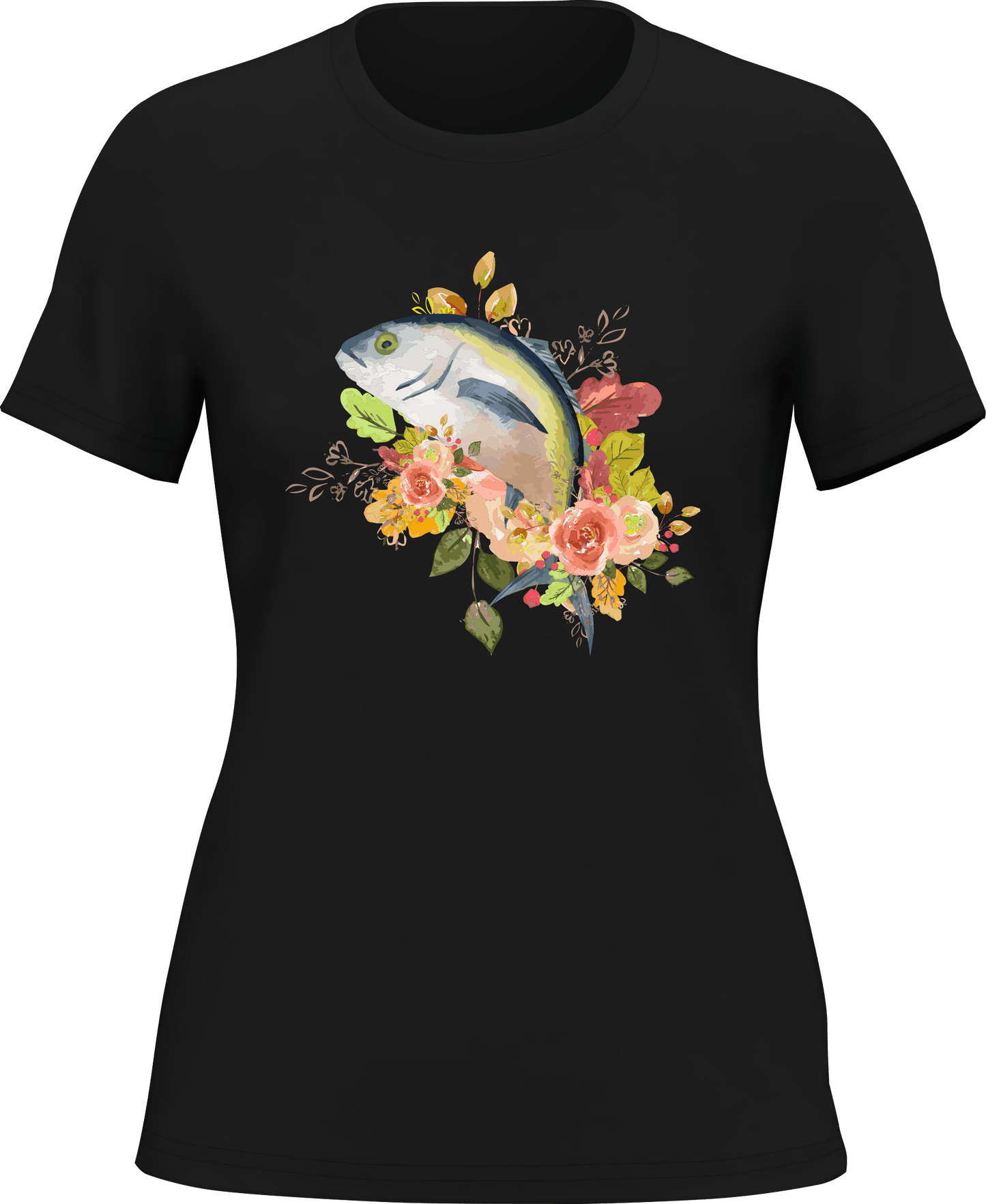 Outdoorzees Fishing Flower T-Shirt for Women
