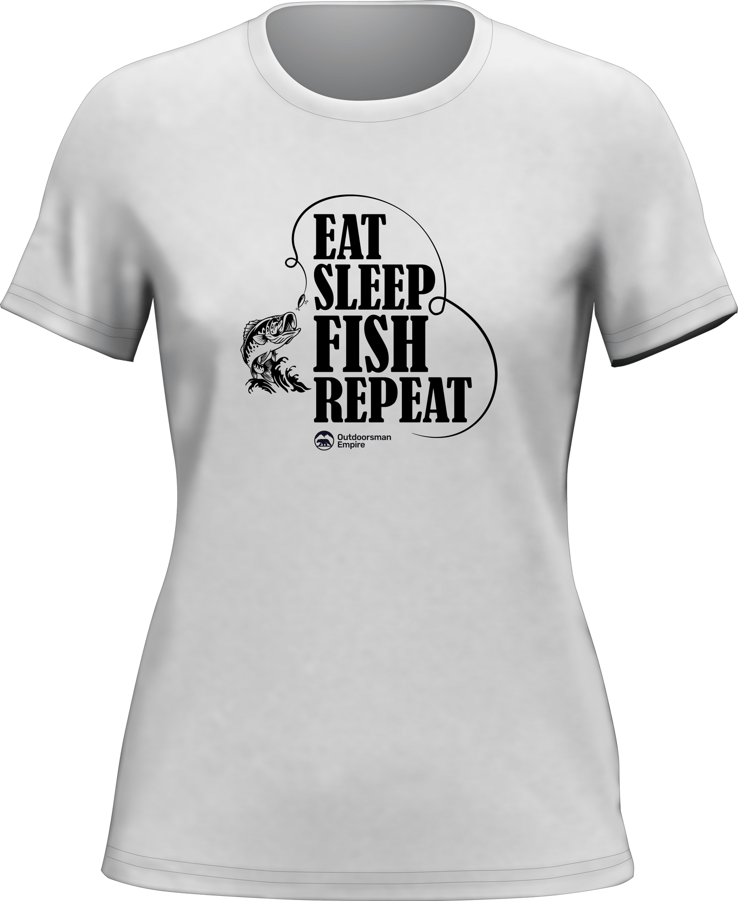 Outdoorzees Eat Sleep Fish Repeat T-Shirt for Women