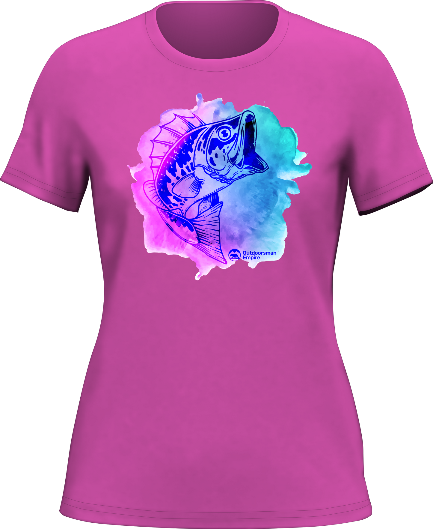 Outdoorzees Watercolor Fishing T-Shirt for Women