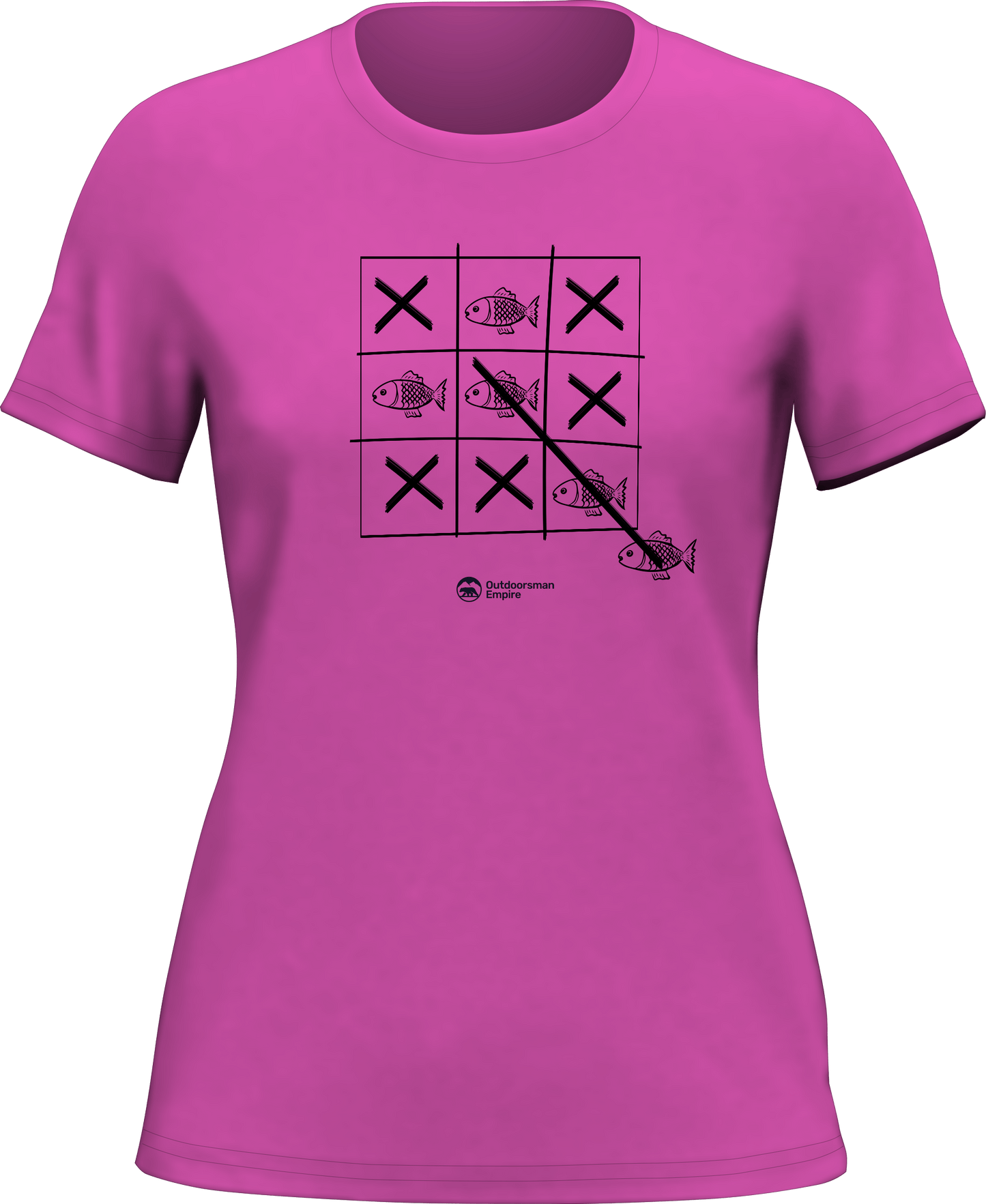 Outdoorzees Fish Tick Tack Toe T-Shirt for Women