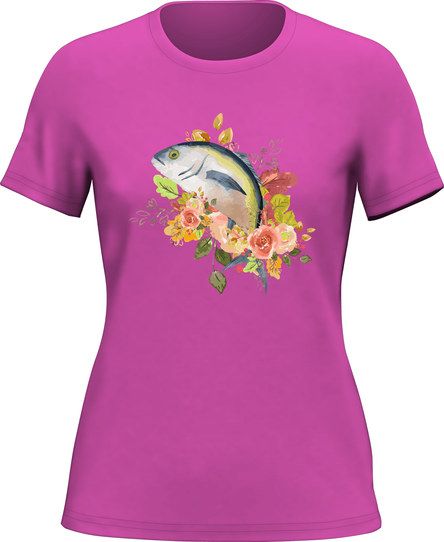 Outdoorzees Fishing Flower T-Shirt for Women