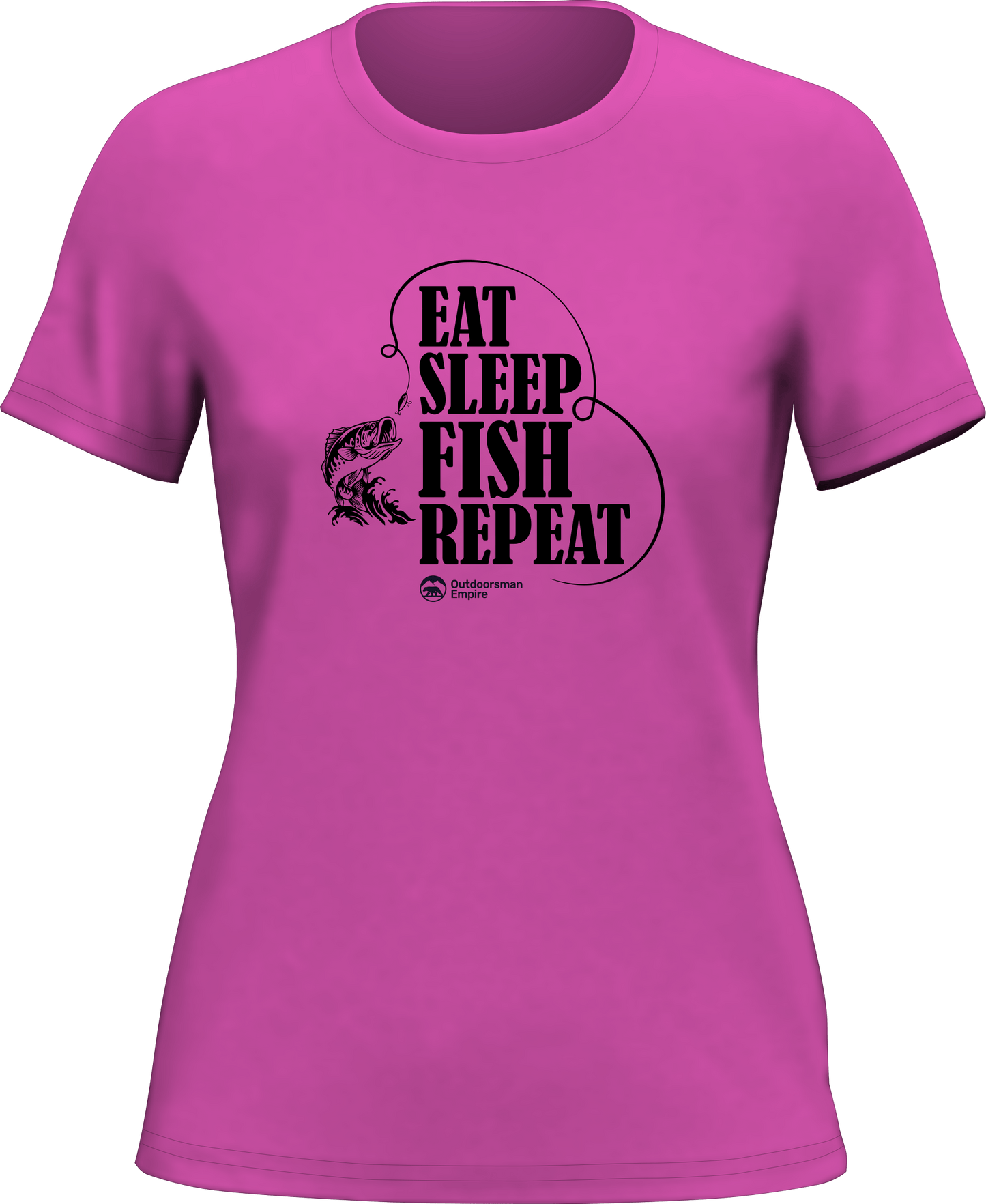 Outdoorzees Eat Sleep Fish Repeat T-Shirt for Women