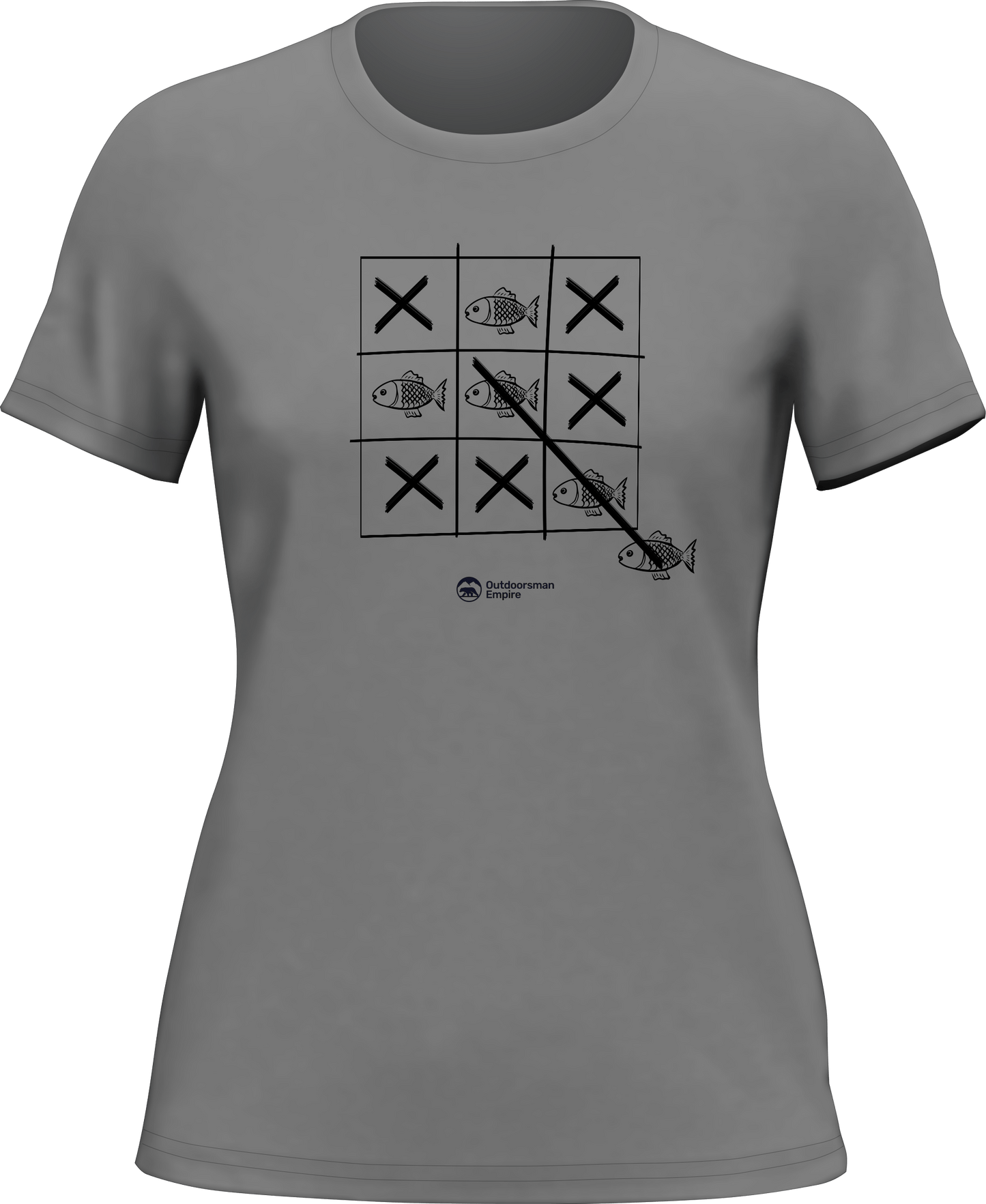 Outdoorzees Fish Tick Tack Toe T-Shirt for Women