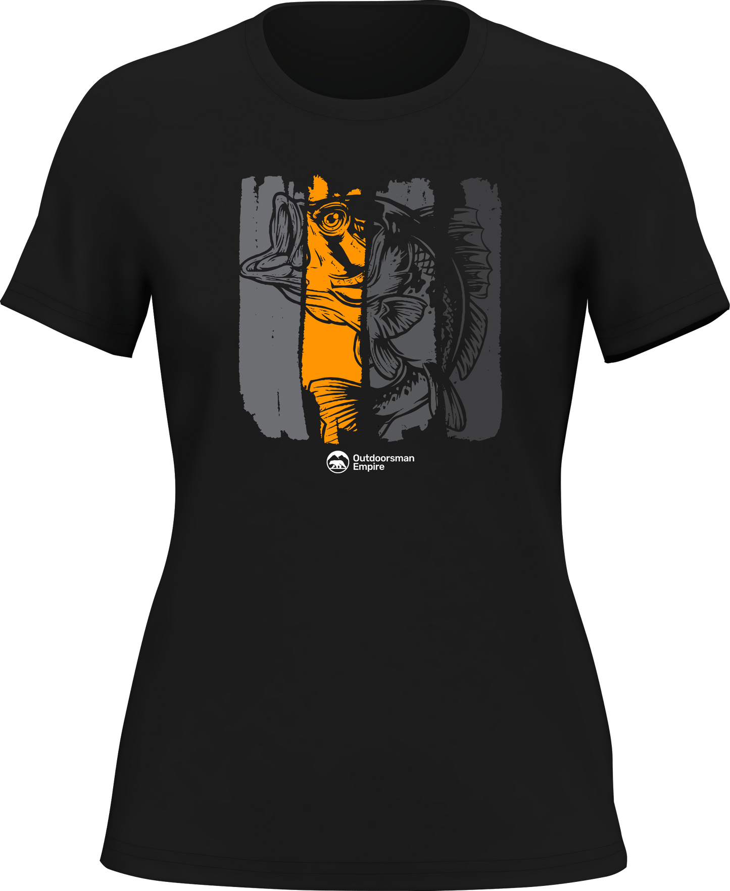 Outdoorzees Fishing Grunge Bars T-Shirt for Women