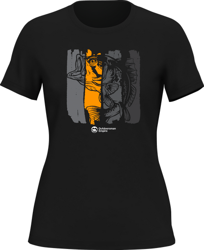 Outdoorzees Fishing Grunge Bars T-Shirt for Women