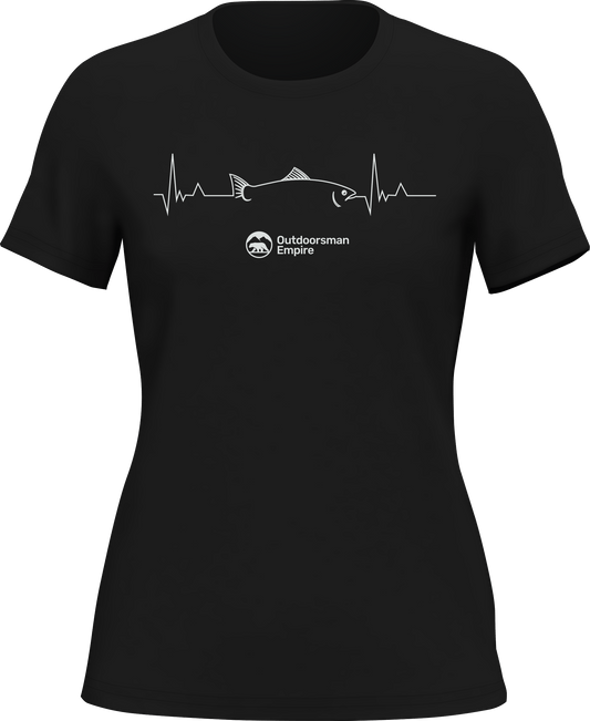 Outdoorzees Fishing Cardiogram T-Shirt for Women
