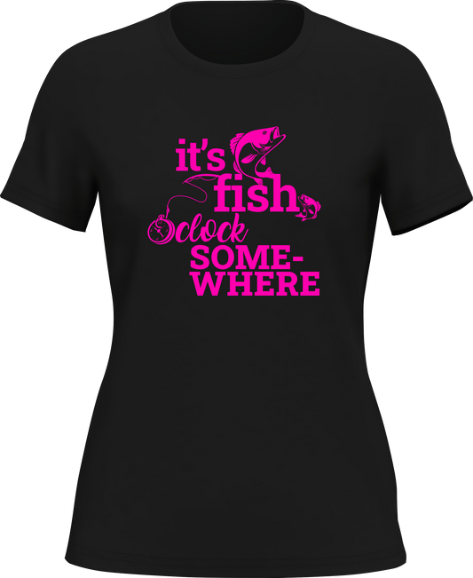 Outdoorzees Its Fishing O'clock T-Shirt for Women