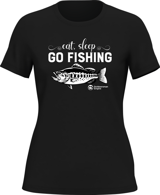 Outdoorzees Eat Sleep Go Fishing T-Shirt for Women