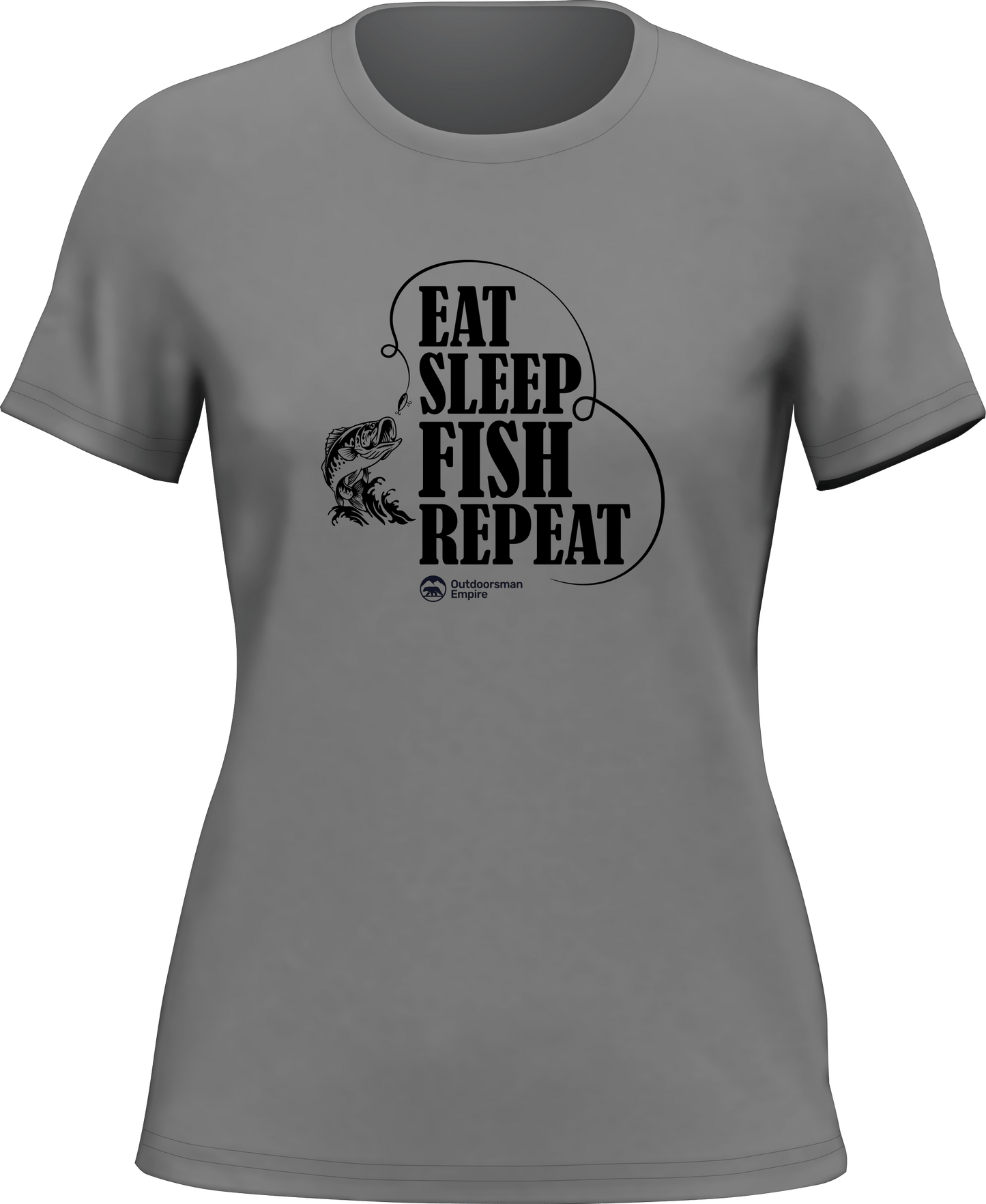 Outdoorzees Eat Sleep Fish Repeat T-Shirt for Women