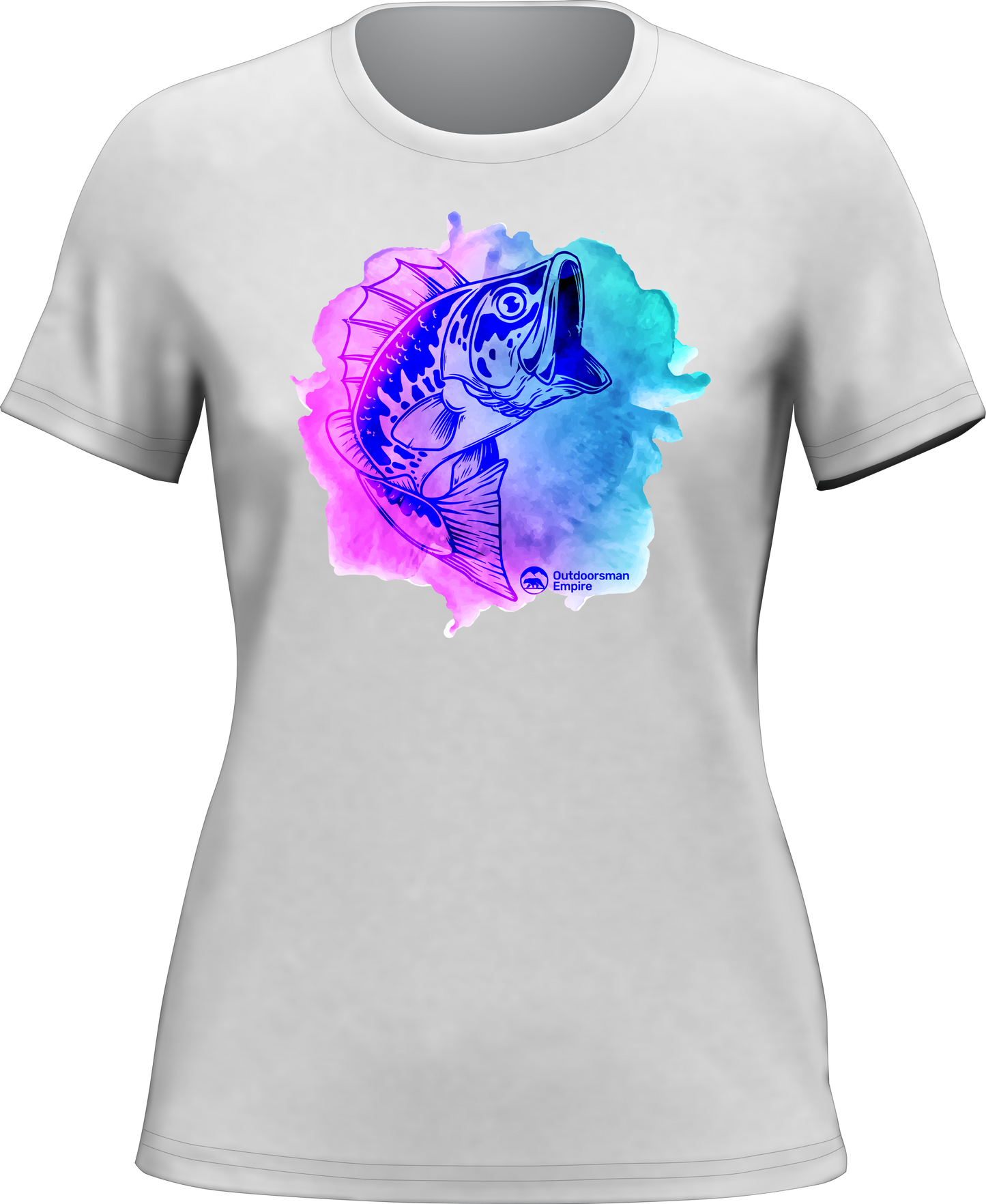 Outdoorzees Watercolor Fishing T-Shirt for Women