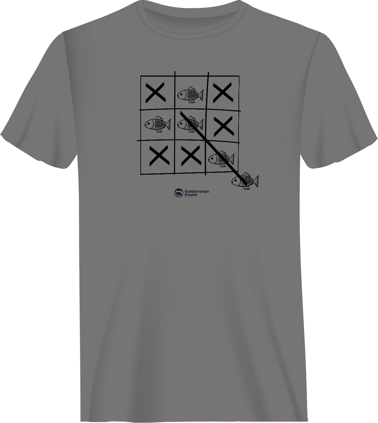 Outdoorzees Fish Tick Tack Toe Man T-Shirt