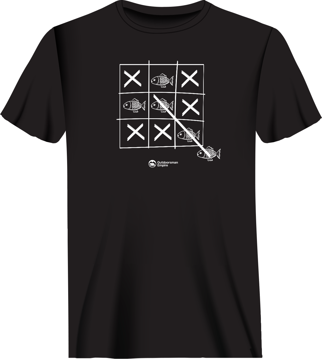 Outdoorzees Fish Tick Tack Toe Man T-Shirt