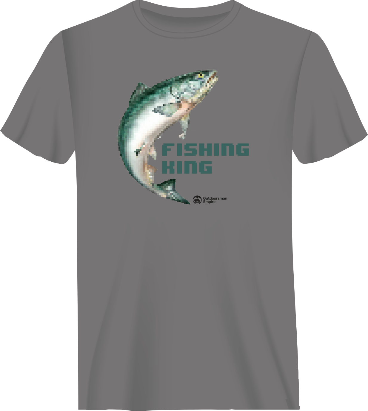 Outdoorzees Fishing Pixelated Man T-Shirt