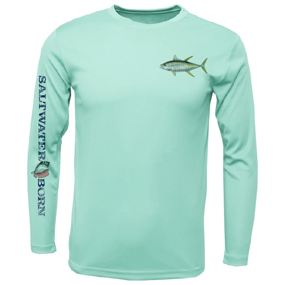 Saltwater Born Clean Tuna Long Sleeve UPF 50+ Dry-Fit Shirt
