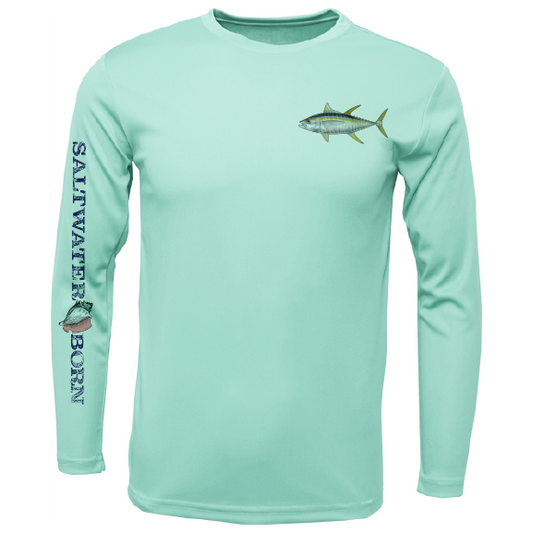 Saltwater Born Clean Tuna Long Sleeve UPF 50+ Dry-Fit Shirt