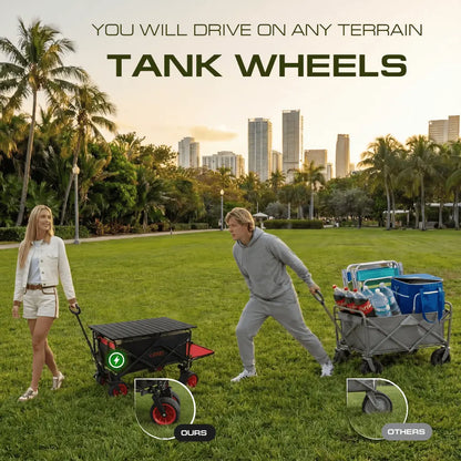Luxel Carts Electric Folding Wagon with Tank Wheels – LUXEL CEC-2BR
