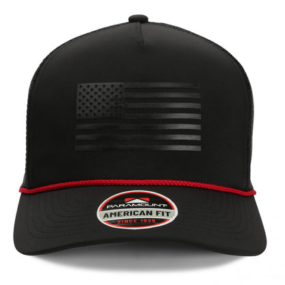 Paramount Outdoors Ridgeline Thin Red Line-trucker Hat American Flag Rope Cap