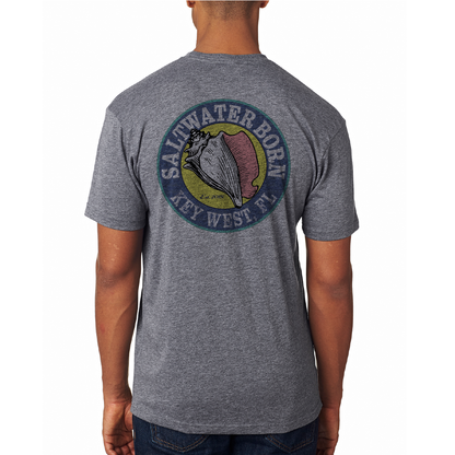 Saltwater Born Key West, Florida Flag Soft Tee