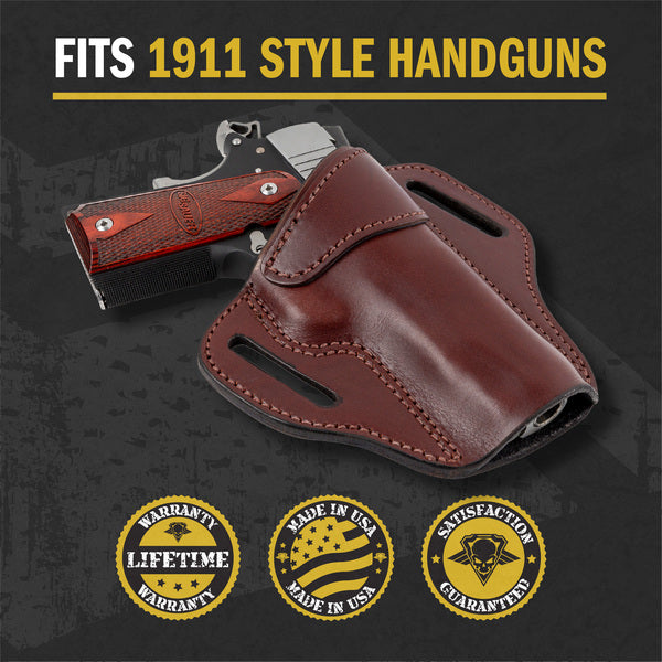Relentless Tactical Ultimate Leather Holster 2 Slot OWB | Made in USA | Lifetime Warranty | Fits most 1911 Style Handguns