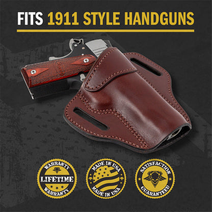 Relentless Tactical Ultimate Leather Holster 2 Slot OWB | Made in USA | Lifetime Warranty | Fits most 1911 Style Handguns