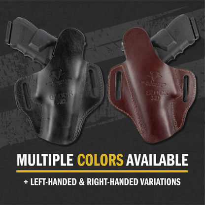 Relentless Tactical Ultimate Leather Holster 2 Slot OWB | Made in USA | Lifetime Warranty | For GLOCK 17 19 22 26 32 33 / S&W M&P Shield / Springfield XD & XDS / Plus All Similar Sized Handguns