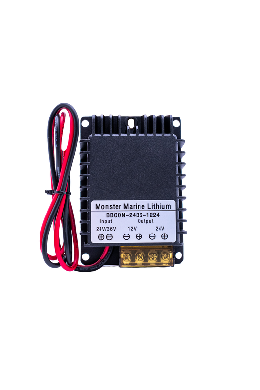 Monster Marine Lithium Live sonar 24v/36v- to 12/24v converter “The Bandit”