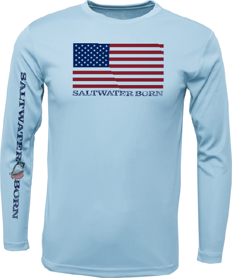Saltwater Born Key West, FL USA Born Long Sleeve UPF 50+ Dry-Fit Shirt
