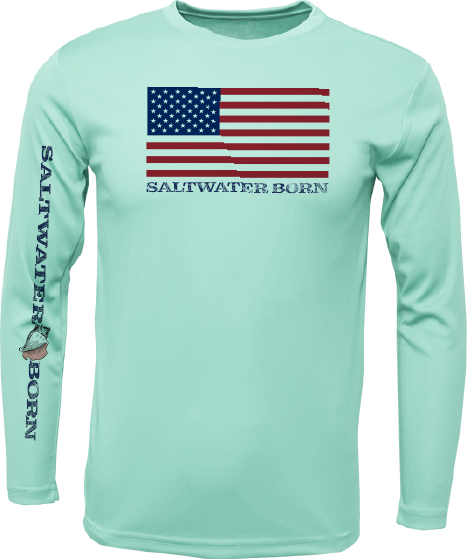 Saltwater Born Key West, FL USA Born Long Sleeve UPF 50+ Dry-Fit Shirt