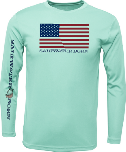 Saltwater Born Key West, FL USA Born Long Sleeve UPF 50+ Dry-Fit Shirt