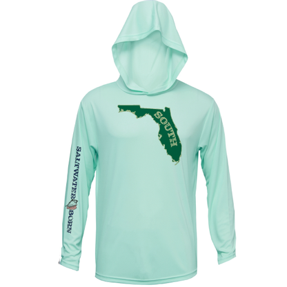 Saltwater Born USF Green and Gold Long Sleeve UPF 50+ Dry-Fit Hoodie
