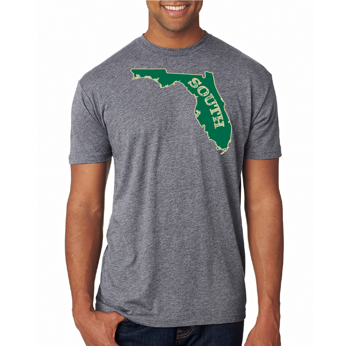 Saltwater Born South Florida Green and Gold Soft Tee