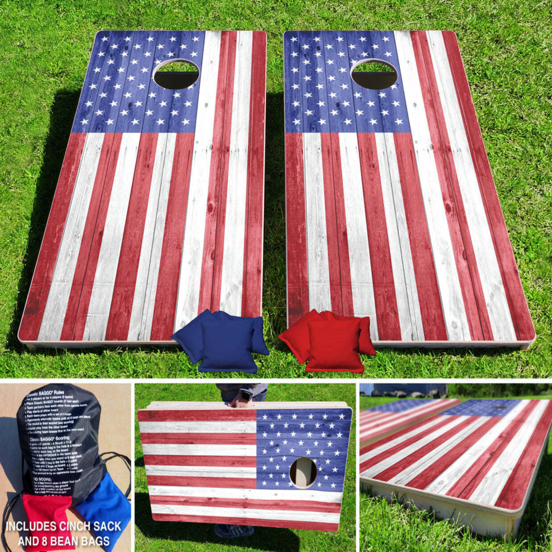 American Flag Baggo Pro Style Regulation Cornhole Game