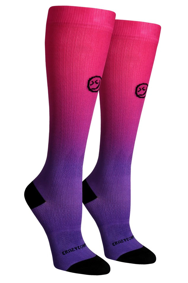 Crazy Compression Ombré Pink Purple - (Standard & Extra Wide)