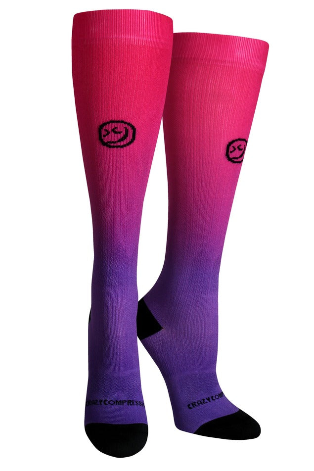 Crazy Compression Ombré Pink Purple - (Standard & Extra Wide)