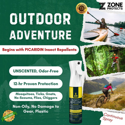 Zone Protects Insect Repellent, Picaridin Unscented, 10oz Mistosol