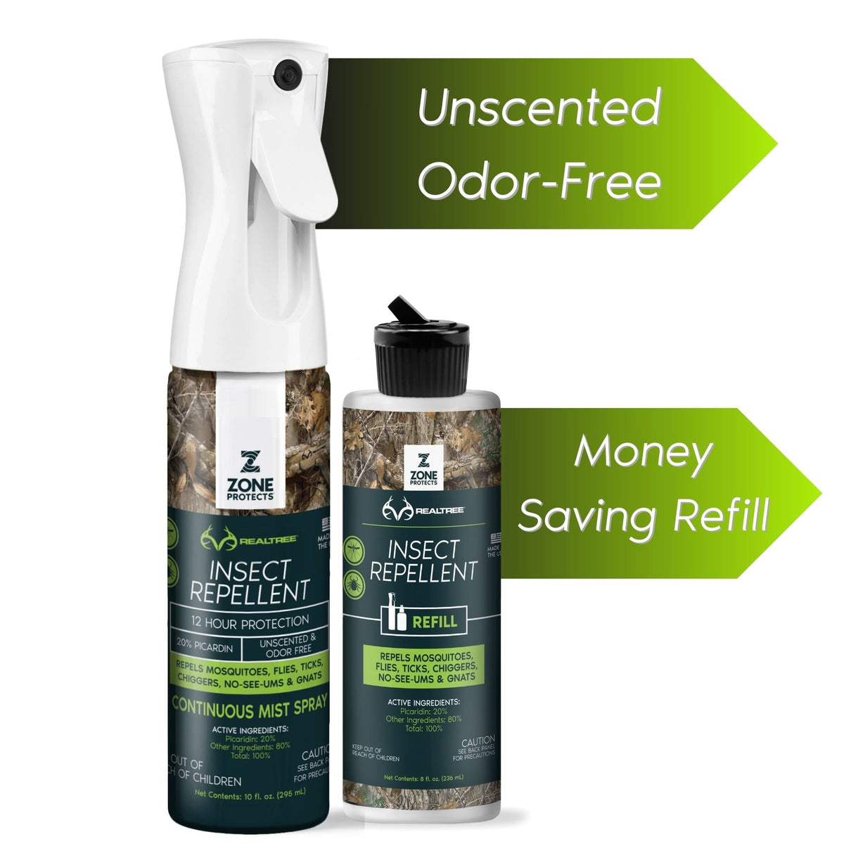 Zone Protects Insect Repellent Zone Realtree 10oz Mistosol + Refill