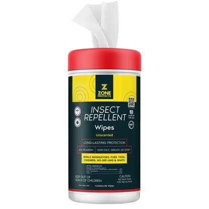 Zone Protects Unscented Picaridin Wipes, 80-ct