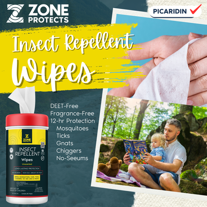 Zone Protects Unscented Picaridin Wipes, 80-ct