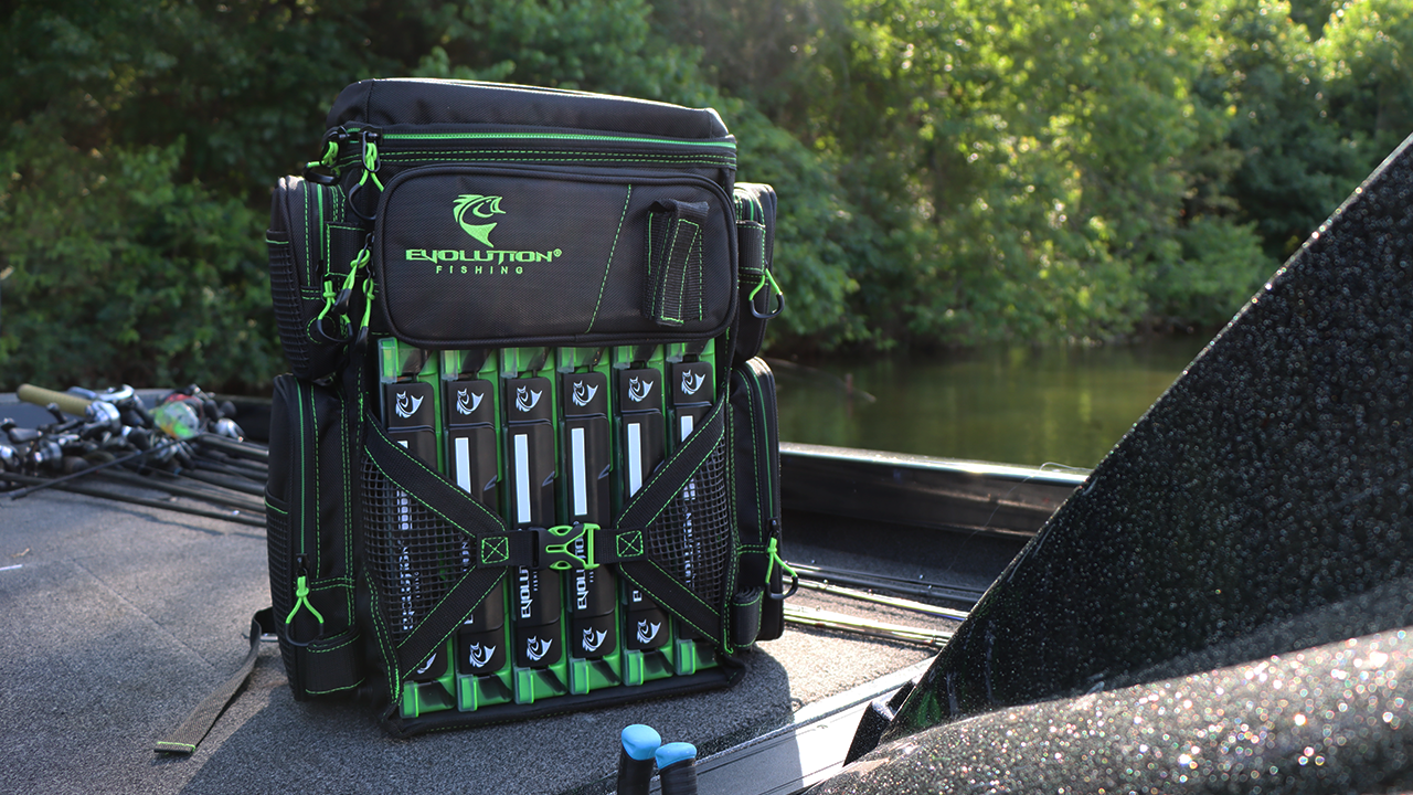 Evolution Outdoor Drift Series 3600 Tackle Backpack with Rod Holders & QuikLatch Trays