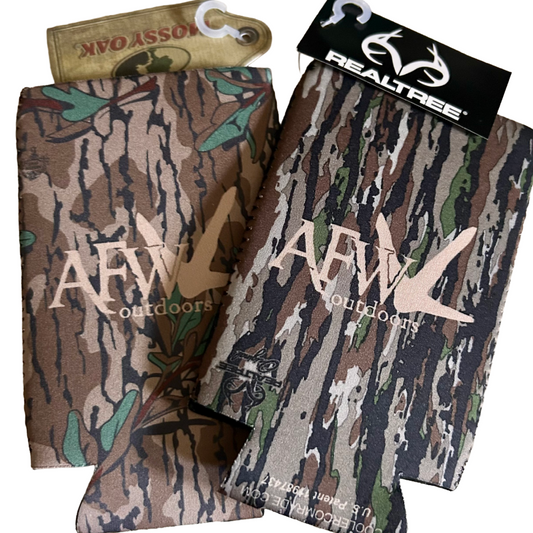 American Flyway Waterfowl Turkey Logo Drink Koozies - Skinny Can