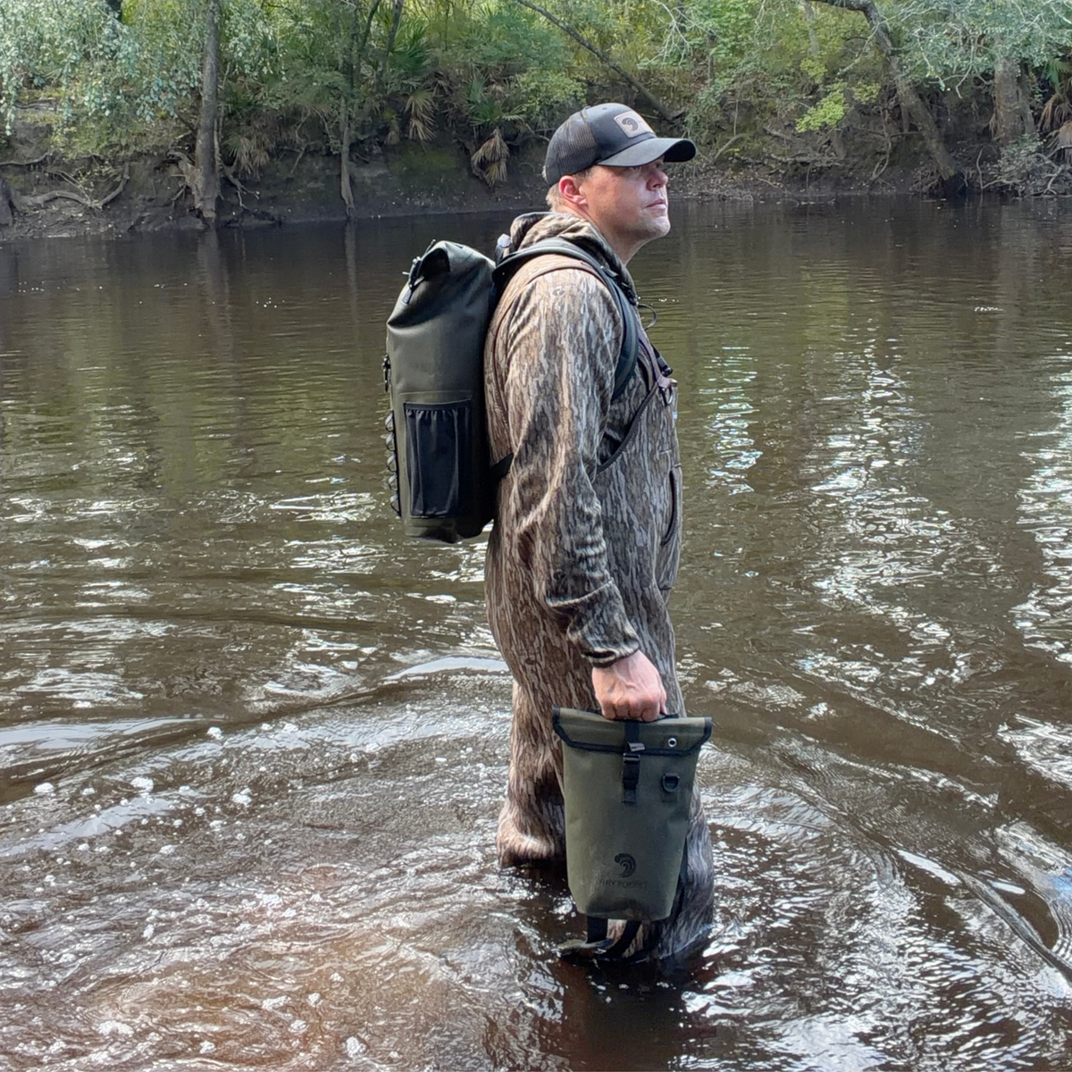 Dry Pocket Waterproof Floating Shell Bag / Dry Bag - Olive Night