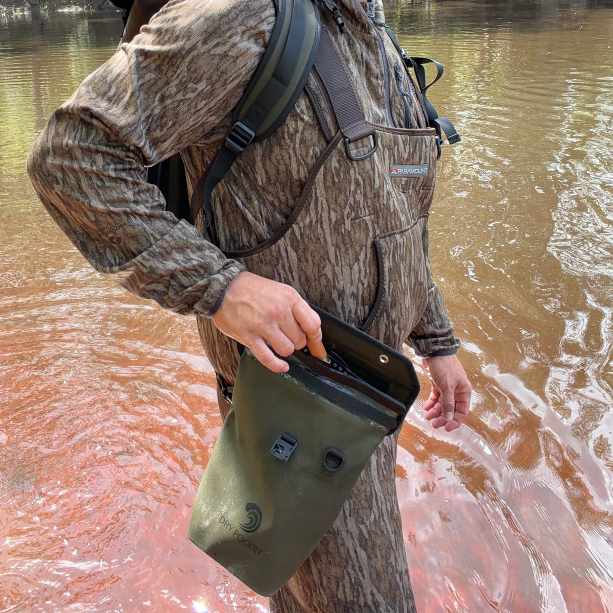 Dry Pocket Waterproof Floating Shell Bag / Dry Bag - Olive Night