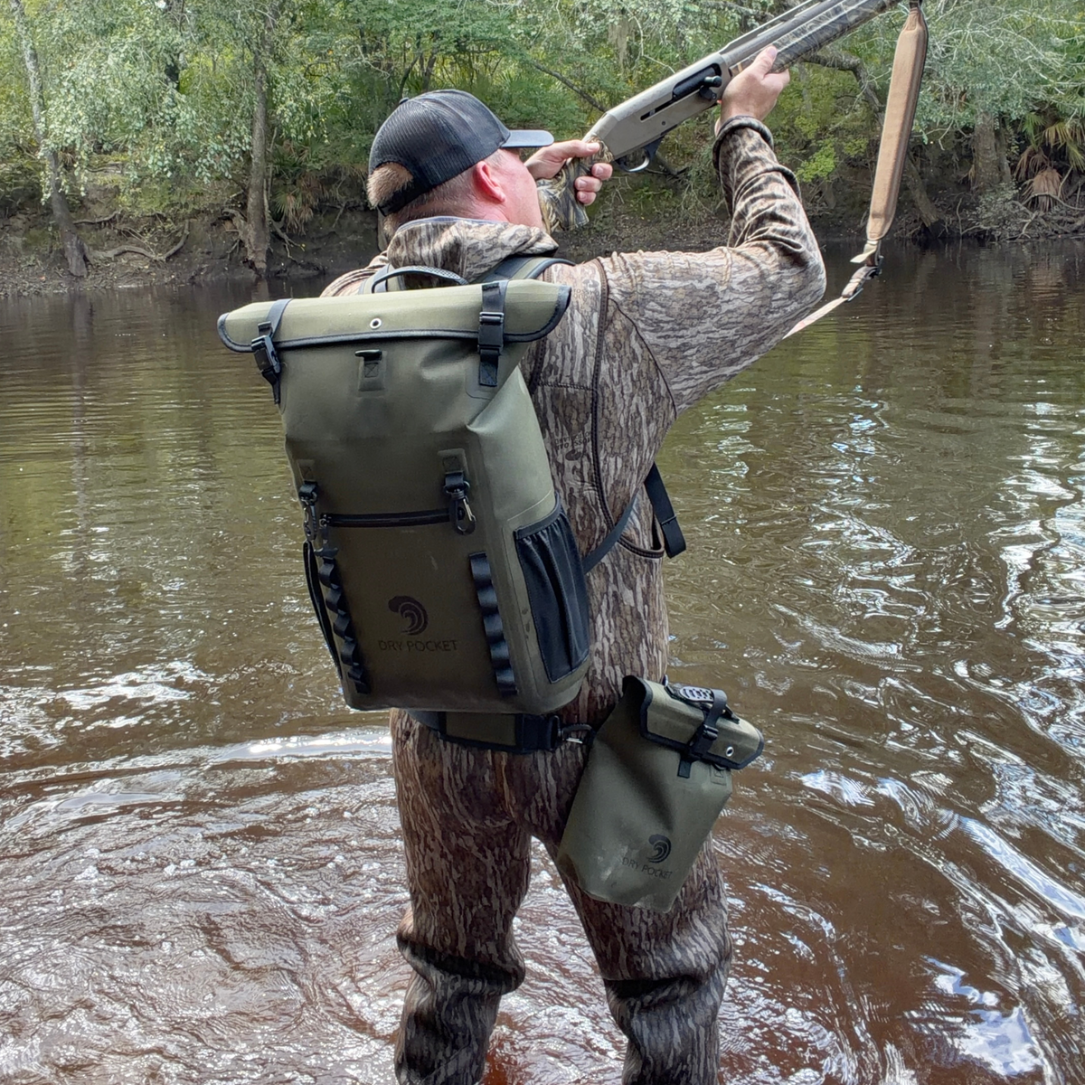 Dry Pocket Waterproof Floating Shell Bag / Dry Bag - Olive Night