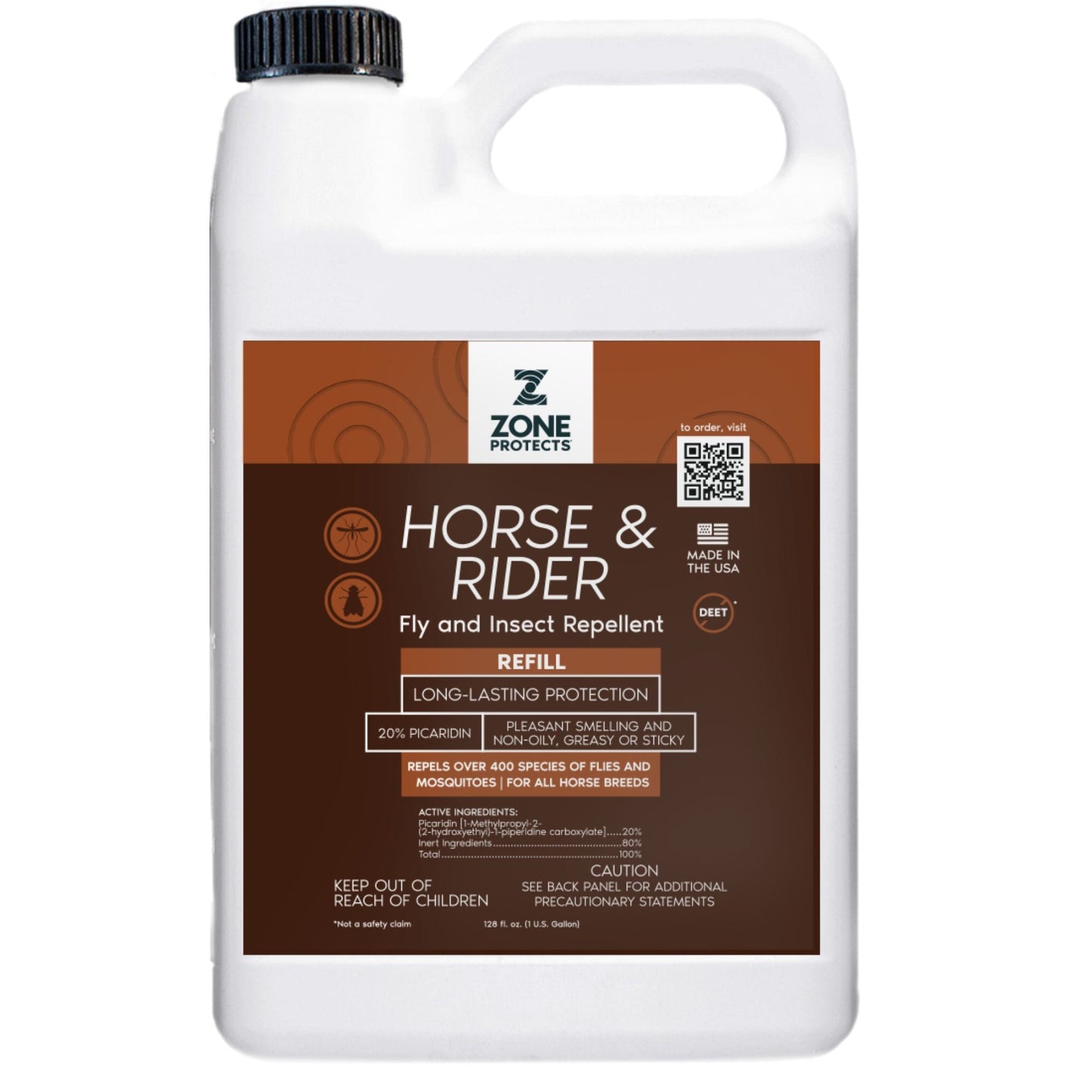 Zone Protects Horse & Rider Fly & Insect Repellent, Gallon Refill