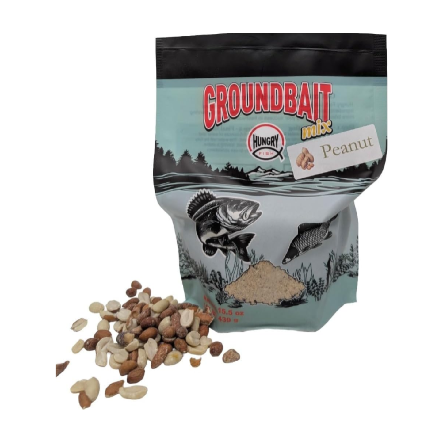 HungryFish GroundBait Mix - (Peanut) 15.9oz