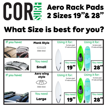 COR Surf Aero Roof Rack Pad with 10' Scratch-Resistant Tie Downs(Wide Aero Bars)