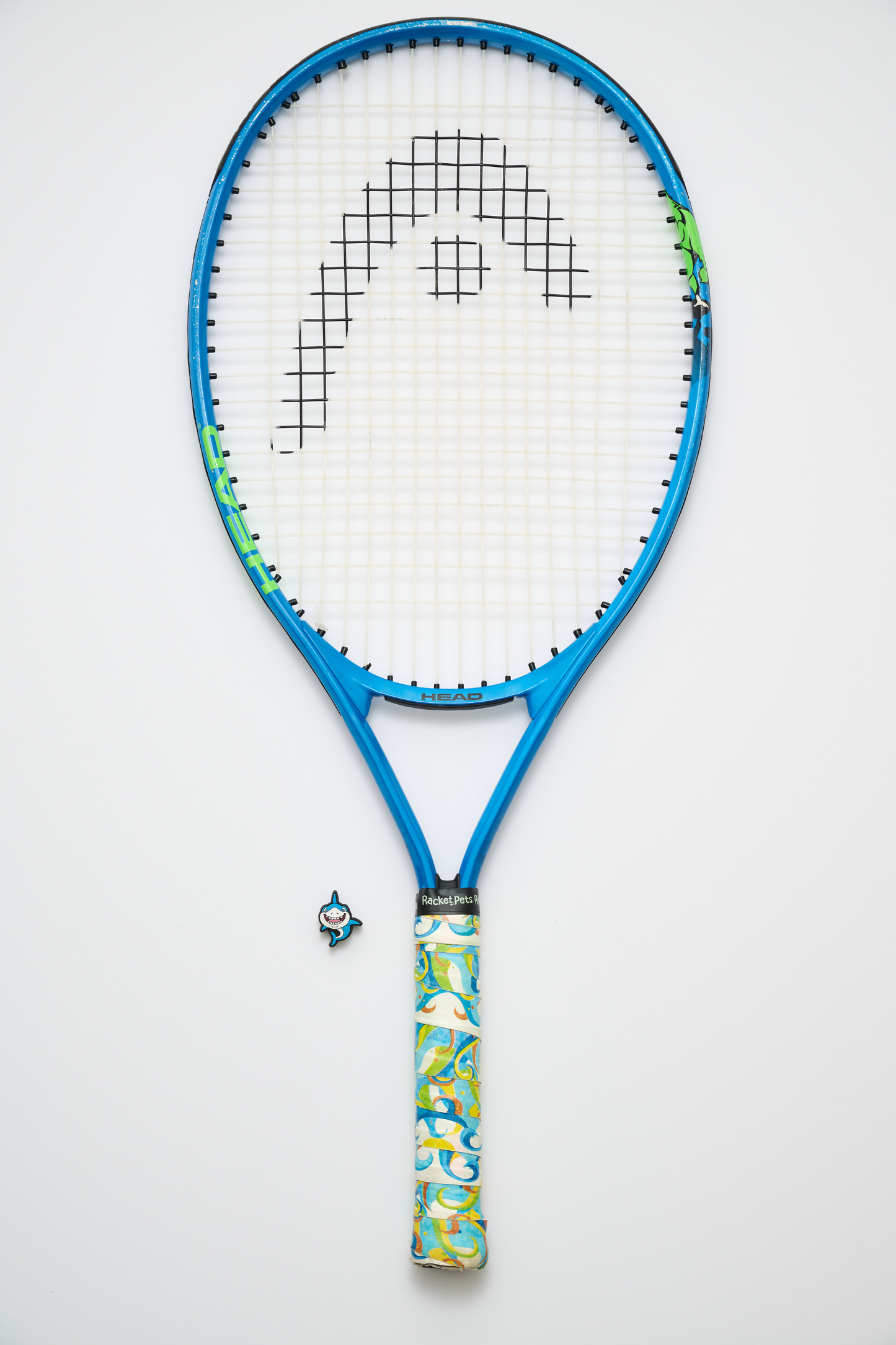 Racket Pets Shark Tennis Overgrip Tape and Matching Shock Absorbing Dampener for Tennis Racket