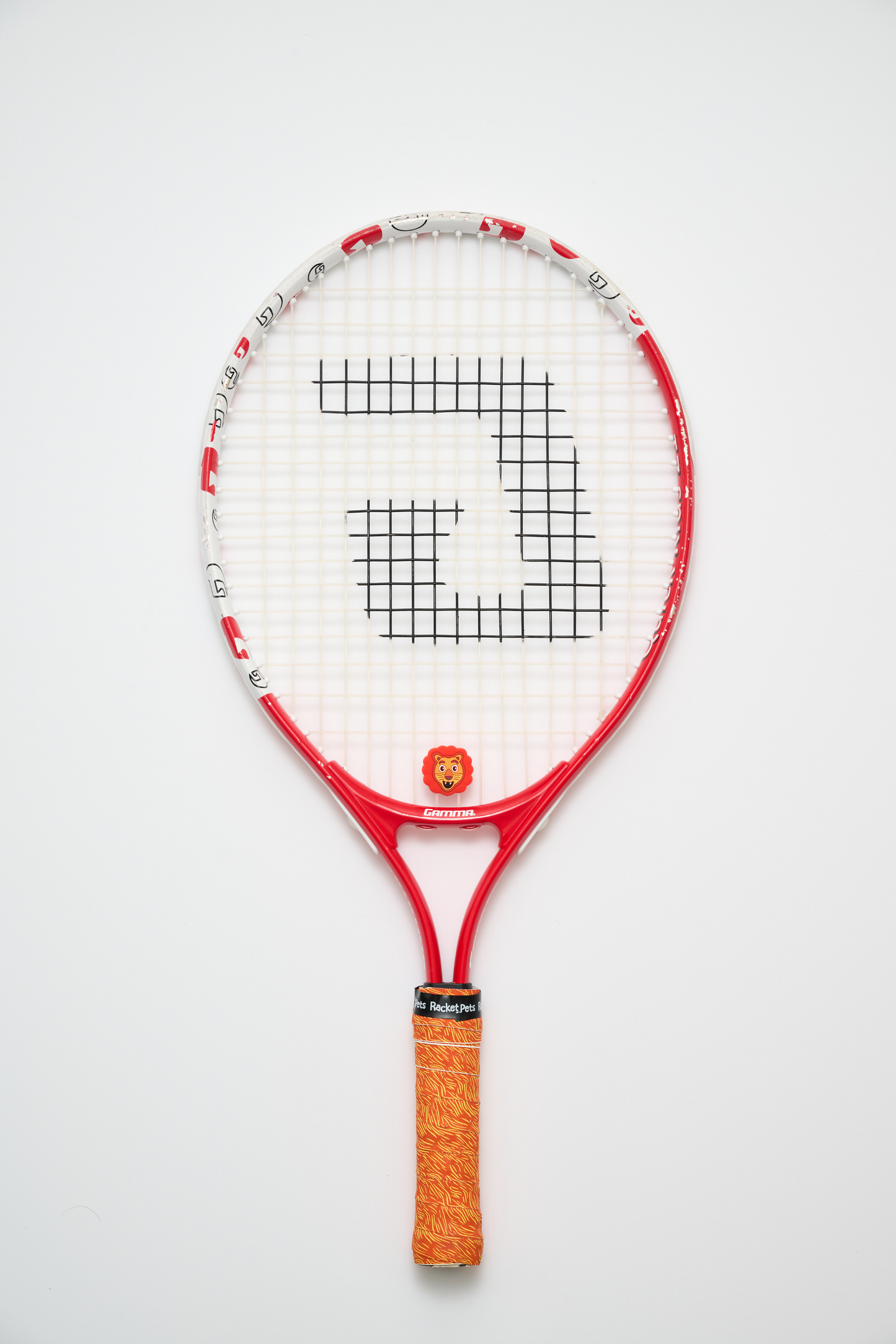 Racket Pets Lion Orange  Tennis Overgrip Tape and Matching Shock Absorbing Dampener for Tennis Racket