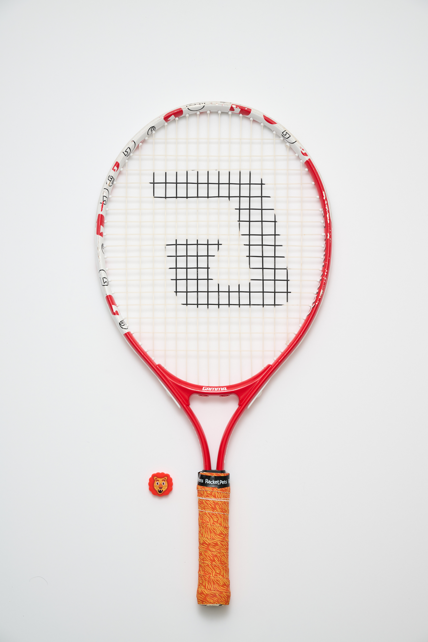 Racket Pets Lion Orange  Tennis Overgrip Tape and Matching Shock Absorbing Dampener for Tennis Racket